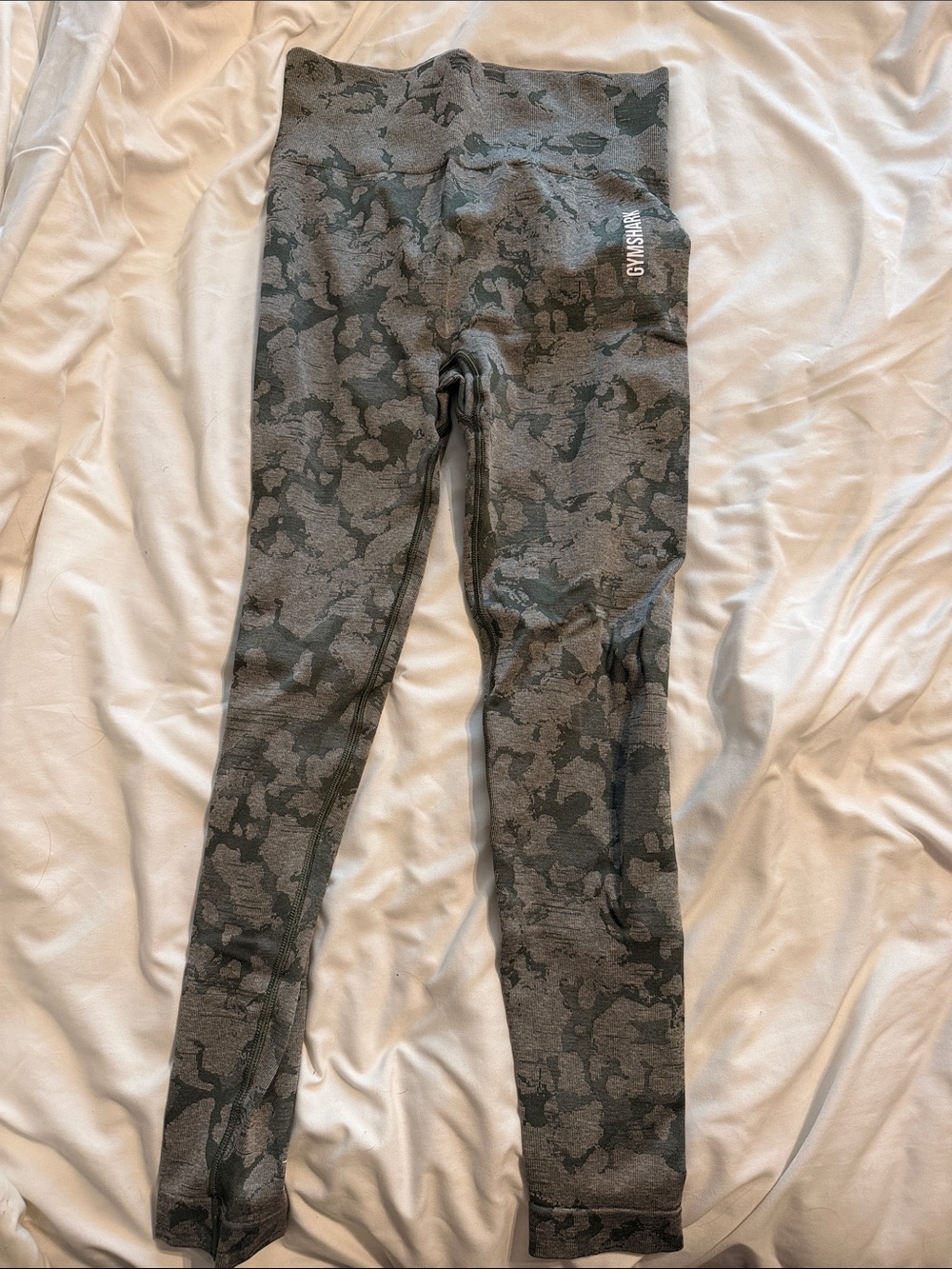 High-Waist Camo Leggings - Green